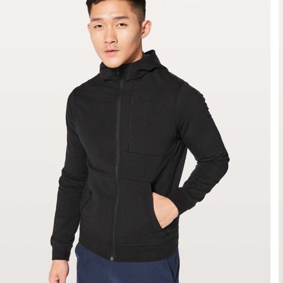 Lululemon Men's Full Zip Hoodie Jacket Size Large Black - Picture 1 of 12